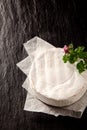 Ripe soft creamy round of Camembert cheese