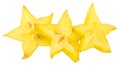 Ripe star fruit carambola or star apple starfruit sliced iso