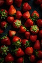 Ripe strawberries background.