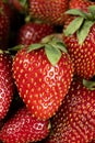 Ripe strawberries. Close macro view of fruit pattern. Royalty Free Stock Photo