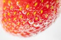 Ripe strawberries close-up in sparkling mineral water