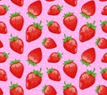 Ripe Strawberries Seamless Pattern