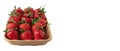 Ripe Strawberry In Brown Box Close Up On White Background Royalty Free Stock Photo