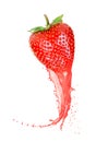 Ripe strawberry with juice