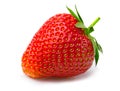 Ripe strawberry with leaves isolated on a white Royalty Free Stock Photo