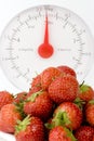 Ripe Strawberry's with Weight Scales Royalty Free Stock Photo