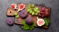 Ripe sweet figs and grapes