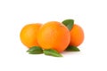 Ripe sweet mandarins isolated on white background Royalty Free Stock Photo