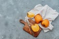 Ripe sweet persimmons, top view,