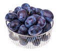 Ripe sweet plums on white Royalty Free Stock Photo