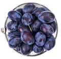 Ripe sweet plums on white Royalty Free Stock Photo