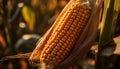 Ripe sweetcorn on organic farm, a healthy autumn refreshment generated by AI