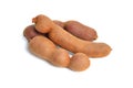 Ripe tamarind fruit isolated on white background Royalty Free Stock Photo