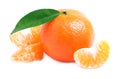 Ripe tangerine isolated.