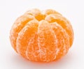 Ripe tangerine on a white