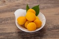 Ripe tasty sweet apricots heap Royalty Free Stock Photo