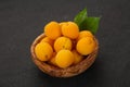 Ripe tasty sweet apricots heap Royalty Free Stock Photo