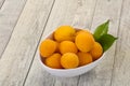 Ripe tasty sweet apricots heap Royalty Free Stock Photo