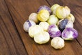 Ripe tomatillo Physalis, Mexican husk tomato on wooden table Royalty Free Stock Photo