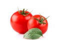 Ripe tomato with basil