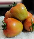 Ripe tomatoes on the background. Fresh tomato fruit images Royalty Free Stock Photo
