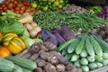 Ripe vegetables stacked on the counter at a local market of fruit and vegetable Royalty Free Stock Photo