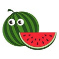 Ripe watermelon cartoon.