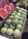Ripe watermelons in Carmel market, Tel Aviv Royalty Free Stock Photo