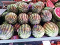 Ripe watermelons in Carmel market, Tel Aviv Royalty Free Stock Photo