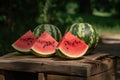 Ripe watermelons fruit. Generate Ai