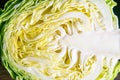 Ripe white cabbage background. Top views, close-up