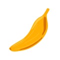 Ripe whole yellow banana on a white background. Royalty Free Stock Photo