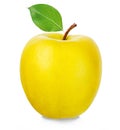 Ripe yellow apple isolated on a white background Royalty Free Stock Photo