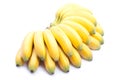 ripe yellow bananas baby on white isolated background with shadow Royalty Free Stock Photo