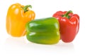 Ripe Yellow, Green and Red Paprika Isolated Royalty Free Stock Photo