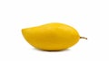 Ripe yellow mango species name Nam Dok Mai. A popular mango native to Thailand. For dessert Mango Niew Rice Isolated on white Royalty Free Stock Photo