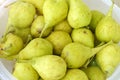 Ripe yellow pears in a basket,all natural hormone-free pears