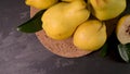 Ripe yellow quinces Royalty Free Stock Photo