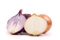 Ripe yellow and red onion on a white background Royalty Free Stock Photo