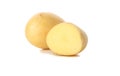 Ripe young potato isolated on background