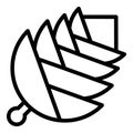 Ripened fir cone icon, outline style