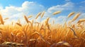 Ripe Wheat Field: Realistic 2d Game Art With Subtle Gradients