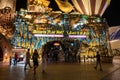 Ripley`s Believe it or not Pavilion at Global Village Market in Dubai, United Arab Emirates at Night