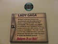 Ripleys believe it or Lady Gaga exhibit sign