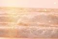 Riplpe sea ocean water surface with small waves. Close up of sea foam from breaking wave. Beautiful nature landscape Royalty Free Stock Photo