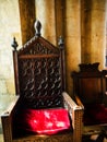 Carved chair in Ripon Cathedral in North Yorkshire England
