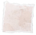 Ripped beige watercolor paper note message isolated on white background Royalty Free Stock Photo