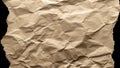 Ripped craft paper. Torn kraft paper texture background. Old craft vintage cardboard isolated on black with clipping Royalty Free Stock Photo