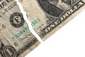 Ripped dollar Royalty Free Stock Photo