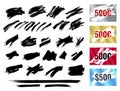 Ripped effect marks. Suitable for scratch card game and win. Brushes.